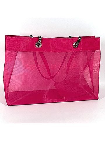 Balenciaga BALENCIAGA 741605 Mesh with Pouch DUTY FREE LARGE Logo Shoulder Bag Tote Polyester Lambskin Women's Pink (view 2)