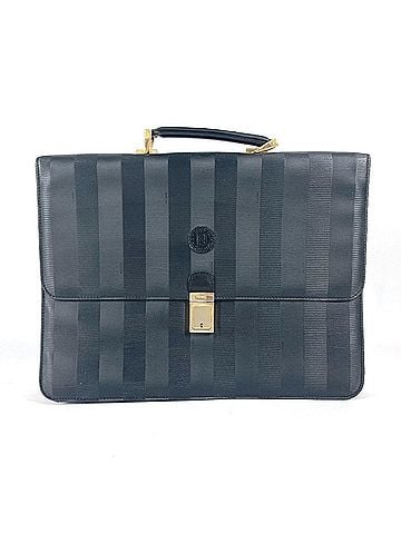 Fendi FENDI Vintage Pecan Logo Tote Bag Handbag Briefcase Business Leather Men's Women's Black (view 1)