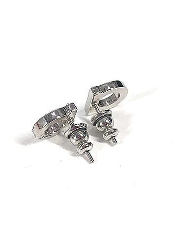 Salvatore Ferragamo Salvatore Ferragamo 76 0123 Gancini Rhinestone Accessories Earrings Metal Men's Women's Silver (view 2)