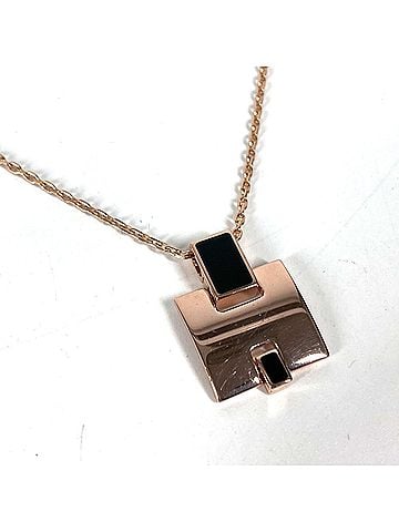 Hermès HERMES Hermes Accessories Eileen Chain H Logo Necklace Metal Women's Black (view 1)
