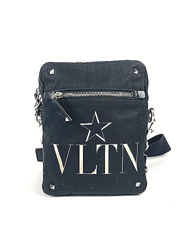 Valentino VALENTINO Valentino logo studs bag crossbody pochette shoulder nylon men women black (view 1)