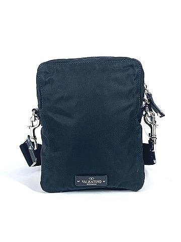 Valentino VALENTINO Valentino logo studs bag crossbody pochette shoulder nylon men women black (view 2)