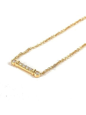 Tiffany & Co. TIFFANY&amp;Co. Tiffany K18 Fleur-de-lis Key Bar Pendant Diamond Accessory Chain Necklace Au750 Women's Gold (view 1)
