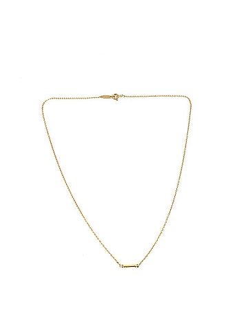 Tiffany & Co. TIFFANY&amp;Co. Tiffany K18 Fleur-de-lis Key Bar Pendant Diamond Accessory Chain Necklace Au750 Women's Gold (view 2)