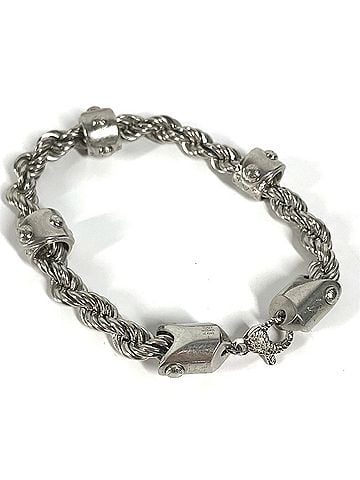 Louis Vuitton LOUIS VUITTON Louis Vuitton M1540L 17S Bracelet LV Rope Accessories Bangle Metal Men's Silver (view 2)