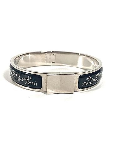 Hermès HERMES Hermes enamel bracelet accessory bangle metal ladies black (view 1)