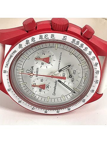 Omega OMEGA Swatch SO33R100 Omega collaboration Moon MISSION TO MARS Mars watch for women, red (view 2)