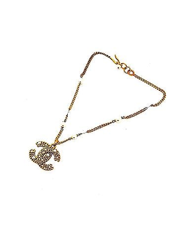 Chanel CHANEL 05P Coco Mark Fake Pearl Chain Necklace Metal Women's Gold (view 1)