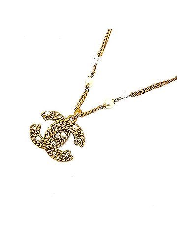 Chanel CHANEL 05P Coco Mark Fake Pearl Chain Necklace Metal Women's Gold (view 2)