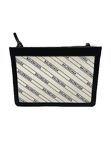 Balenciaga BALENCIAGA 528147 All-over print pochette bag, crossbody, shoulder leather, canvas, women's, white x black, like new (view 2)