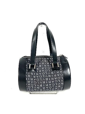 Bvlgari BVLGARI B-ZERO1 Logomania Drum Cylindrical Bag Shoulder Handbag Denim Leather Women's Black (view 1)