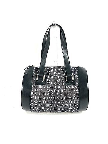 Bvlgari BVLGARI B-ZERO1 Logomania Drum Cylindrical Bag Shoulder Handbag Denim Leather Women's Black (view 2)
