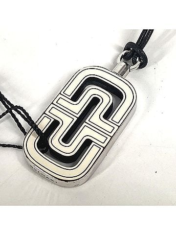 Bvlgari BVLGARI Bulgari Parentesi Logo Accessory Necklace Leather Men's Women's White (view 1)