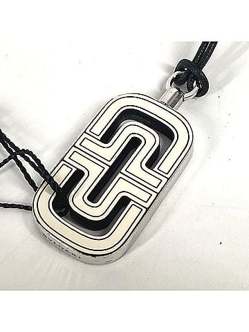 Bvlgari BVLGARI Bulgari Parentesi Logo Accessory Necklace Leather Men's Women's White (view 2)