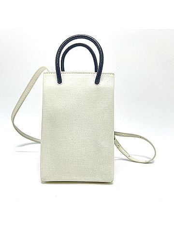 Balenciaga BALENCIAGA 593826 Everyday Shopping Phone Shoulder 2WAY Bag Logo Tote Leather Women's White (view 2)