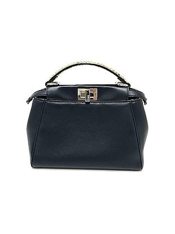 Fendi FENDI Peekaboo Monster 2-Way Bag, Crossbody/Shoulder Leather and Python Leather, Women's, Navy (view 1)