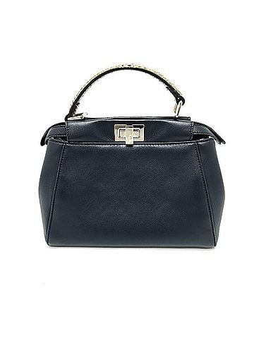 Fendi FENDI Peekaboo Monster 2-Way Bag, Crossbody/Shoulder Leather and Python Leather, Women's, Navy (view 2)