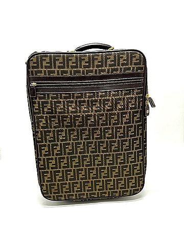 Fendi FENDI Zucca pattern two-wheeled canvas carry-on bag, brown, for women (view 1)