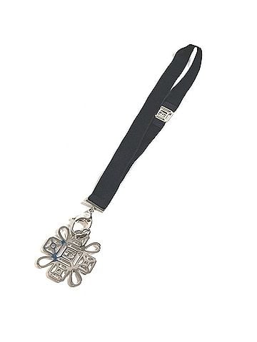 Chanel CHANEL CC Coco Mark Rhinestone Neck Strap Necklace, Metal, Black, Women's (view 2)