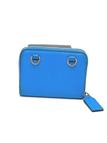 Valentino VALENTINO TY0P0R48CFW Fluo Strap Round Zip Compact Wallet Bi-fold Leather Women's Blue (view 2)