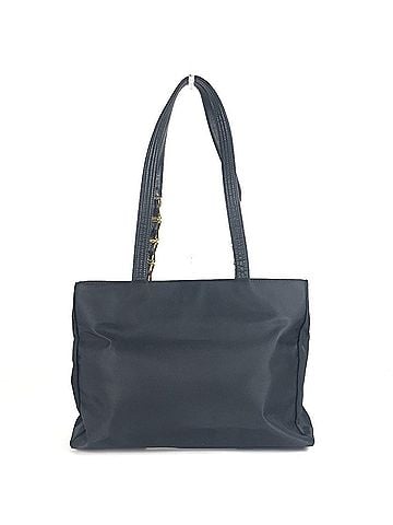 Versace Versace Logo Sunburst Tote Bag with Chain Shoulder in Nylon/Leather, Unisex, Black (view 2)
