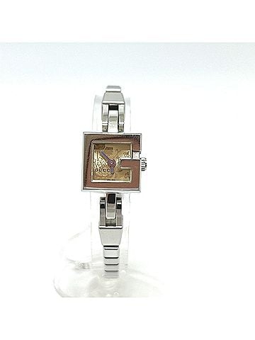 Gucci GUCCI 102 G Mini Square Chain Quartz Watch, Stainless Steel, Women's, Silver (view 1)
