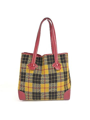 Hermès HERMES Gallop Check Tote Bag, Shoulder Wool and Leather, Red, for Men Women (view 1)