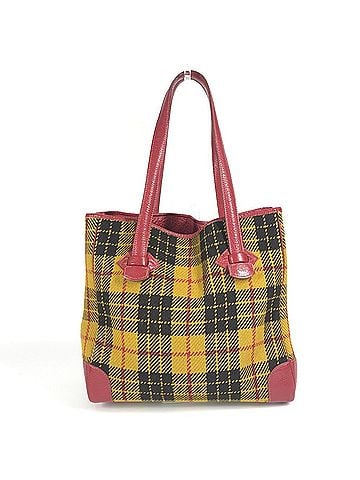 Hermès HERMES Gallop Check Tote Bag, Shoulder Wool and Leather, Red, for Men Women (view 2)