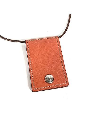 Hermès HERMES Photo Case Pendant Accessory Necklace Leather Women's Pink (view 1)