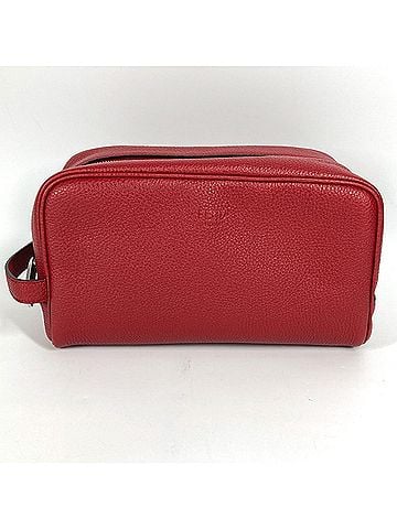 Fendi FENDI 7AS378 Leather Clutch Bag with Handle and Logo, Red, for Men Women (view 1)
