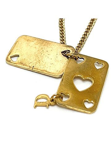 Christian Dior Christian Dior Dior Trump Chain Necklace, Accessory, Strap, Metal, Women's, Gold (view 2)