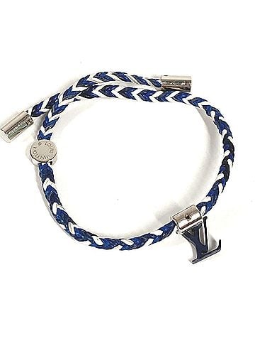 Louis Vuitton LOUIS VUITTON M6792 Friendship Charm Bracelet, Metal and Leather Bangle, Navy Blue, for Men Women (view 1)