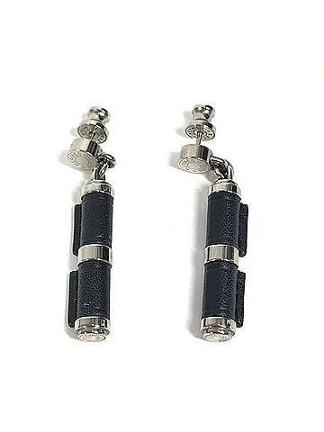 Hermès HERMES Charnière PM Accessories Earrings in Swift Metal, Black for Men and Women (view 1)