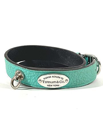 Tiffany & Co. TIFFANY &amp; Co. Tiffany Double Bracelet, Return to Logo, Leather, Women's, Blue (view 1)