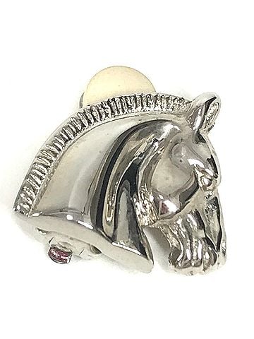 Hermès HERMES Cheval Horse Logo Earrings, Metal, Women's, Silver (view 2)