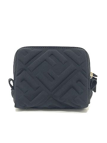 Fendi FENDI 8N0179 FF Logo Zucca Embossed Makeup Pouch, Canvas, Women's, Black (view 2)