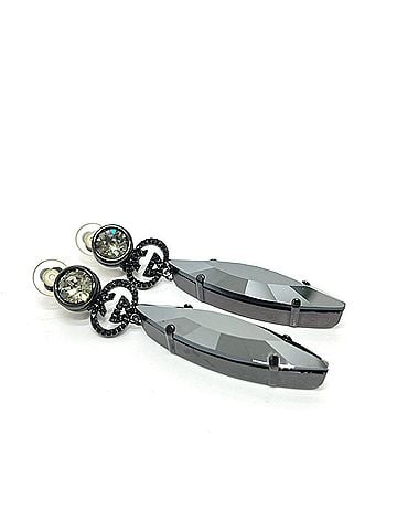 Gucci GUCCI GG Crystal Bijou Earrings in Metal, Black, for Women (view 1)