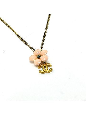 Chanel CHANEL 05A Coco Mark Flower Camellia Chain Necklace in Gold (view 1)