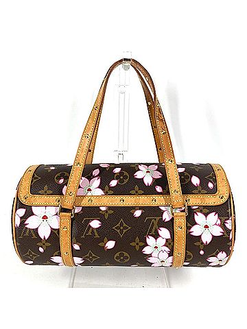 Louis Vuitton LOUIS VUITTON M92009 Monogram Cherry Blossom Papillon Tote Bag, shoulder bag, or handbag in Canvas, brown, designed by Takashi Murakami. (view 2)