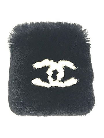 Chanel CHANEL CC Coco Mark Logo Fur Bangle Bracelet Rabbit Women's Black (view 1)