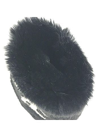 Chanel CHANEL CC Coco Mark Logo Fur Bangle Bracelet Rabbit Women's Black (view 2)