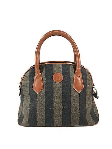 Fendi FENDI Vintage Pecan Handbag, Striped Leather, Brown, for Men and Women (view 1)