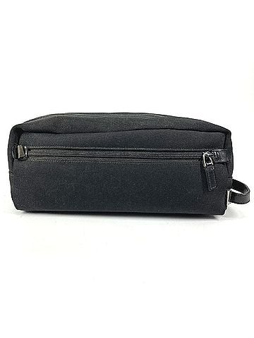Gucci GUCCI 02888 Logo Double Zip Bag Pouch Clutch with Handles Second Leather Canvas Men's Women's Black (view 2)