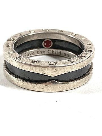 Bvlgari BVLGARI SAVE THE CHILDREN Ring, AG925, Black, for Men and Women, 1 (view 1)