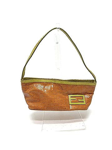 Fendi FENDI Perforated Mini Bag Shoulder Bag, Enamel, Women's, Orange (view 1)