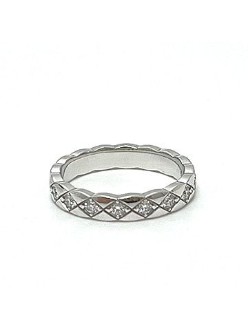 Chanel CHANEL J11871 Coco Crush Full Diamond Ring, 18K White Gold, Women's, Silver, Like New (view 1)