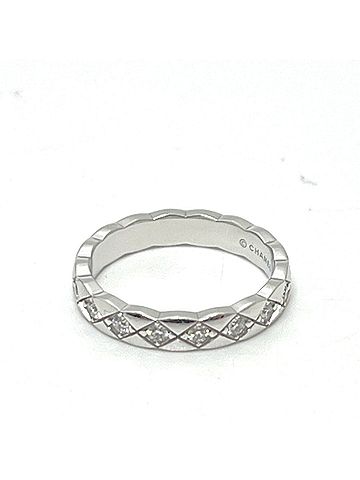 Chanel CHANEL J11871 Coco Crush Full Diamond Ring, 18K White Gold, Women's, Silver, Like New (view 2)