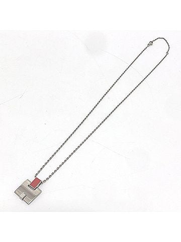 Hermès HERMES Eileen H-motif pendant chain necklace, metal, silver, for women. (view 2)