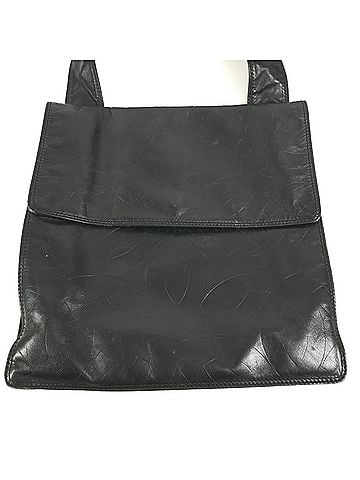 Chanel CHANEL CC logo and Coco mark all-over print crossbody bag, flap pouch, shoulder leather, women's, black (view 2)