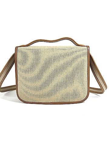 Hermès HERMES Hermes Horse Cheval Logo Vintage Jockey Bag Crossbody Flap Pouch 2-Way Handbag Shoulder Leather Canvas Men's Women's Beige (view 2)